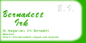 bernadett irk business card